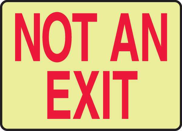 Accuform Exit Sign, English, 10 in W, 7 in H, Plastic, Yellow MEXT916GP
