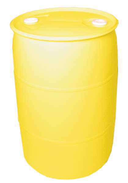 Zoro Select Closed Head Transport Drum, Polyethylene, 55 gal, Unlined, Yellow THO55Y