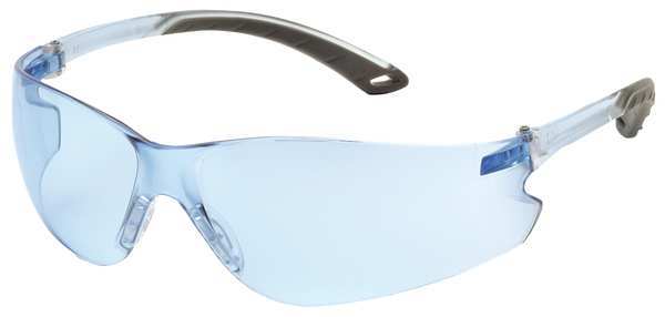 Pyramex Safety Glasses, Itek Series, Anti-Scratch, Frameless, Frosted Light Blue Temple, Blue Lens S5860S