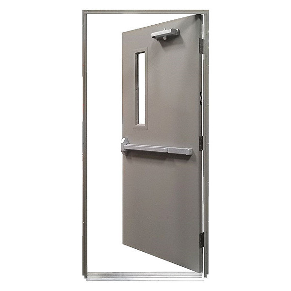 Securall Steel Door with Frame, LHR, 80 in H, 36 in W, 1 3/4 in Thick, 16 Gauge Steel HDQR163680RH