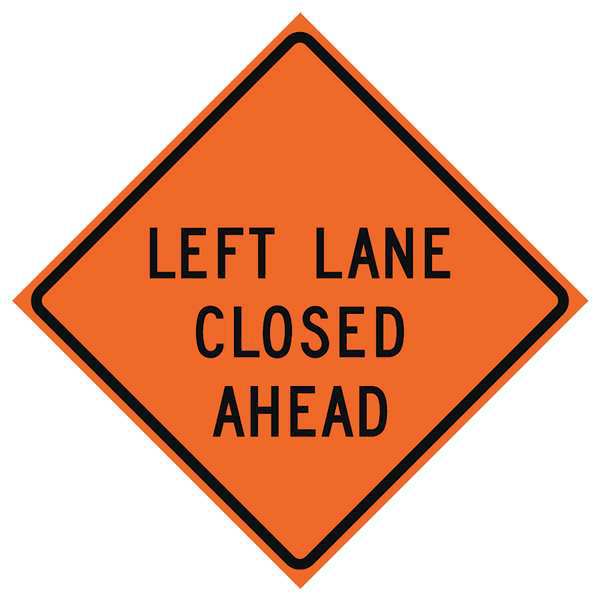 Eastern Metal Signs And Safety Lane Closed Traffic Sign, 36 in H, 36 in W, Polyester, PVC, Diamond, English, 669-C/36-EMO-LL 669-C/36-EMO-LL