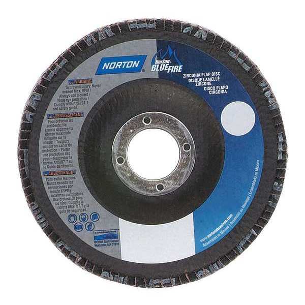 Norton Abrasives Flap Disc, 4 1/2 In x 60 Grit, 7/8 66254461163