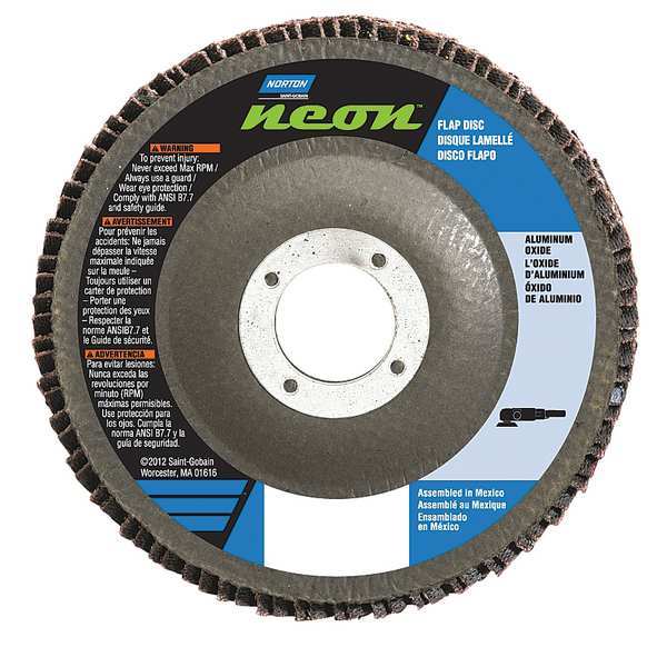 Norton Abrasives Flap Disc, 4 1/2 In x 40 Grit, 7/8 66623399033