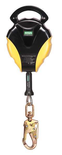 Msa Safety Self Retracting Lifeline, 30 ft., Black, Yellow 10120724