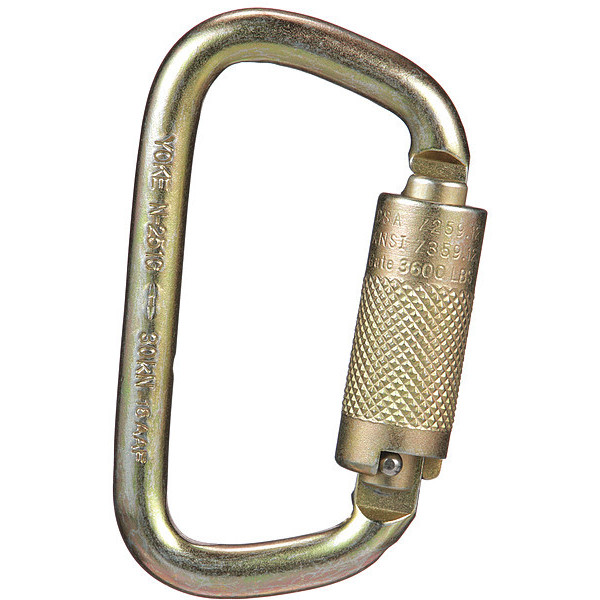 Msa Safety Carabiner, Auto-Lock, 4 3/16 in Length, Steel, Bare Aluminum 10089205
