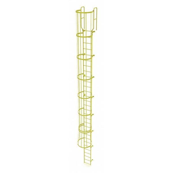 Tri-Arc 32 ft. 6" Ladder, Steel, WalkThru Fixed Cage, 30-Rung, Steel, 30 Steps, Safety Yellow Finish WLFC1230-Y