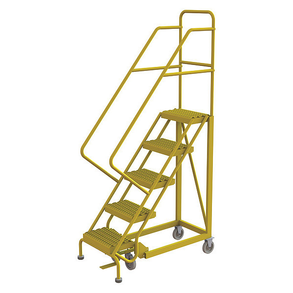 Tri-Arc Rolling Ladder, Steel, Safety Angle, 5-Step KDEC105162-Y