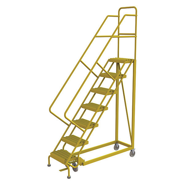 Tri-Arc Rolling Ladder, Steel, Safety Angle, 7-Step KDEC107162-Y