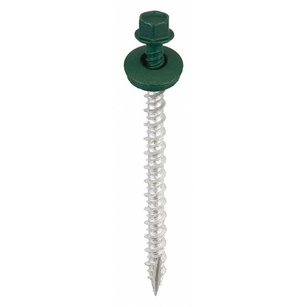 Acorn International Wood Screw, #9 X 2-1/2", 2-1/2 in, Green Metal 250 PK SW-MW25FG250