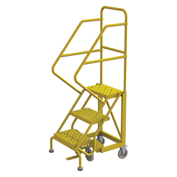 Tri-Arc Rolling Ladder, Steel, Safety Angle, 3-Step KDEC103166-Y