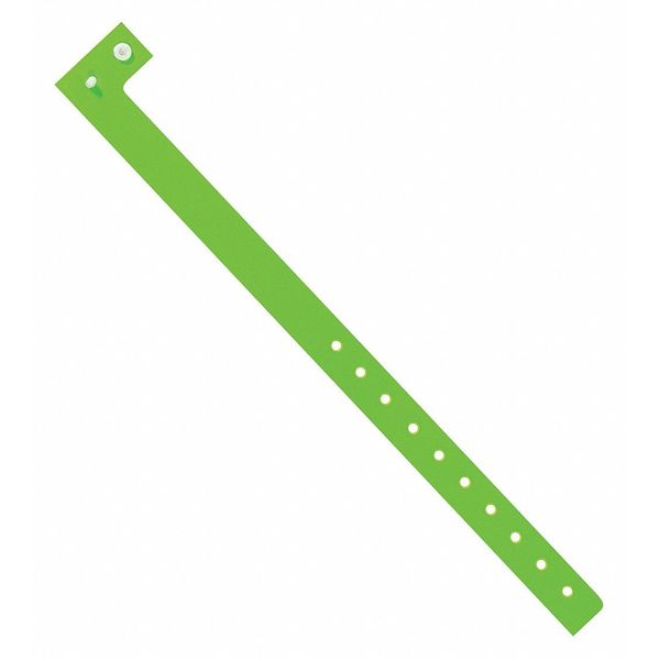 Partners Brand Day-Glo Plastic Wristbands, 3/4" x 10", Green, 500/Case WR120GN