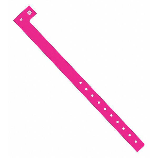 Partners Brand Day-Glo Plastic Wristbands, 3/4" x 10", Pink, 500/Case WR120PK