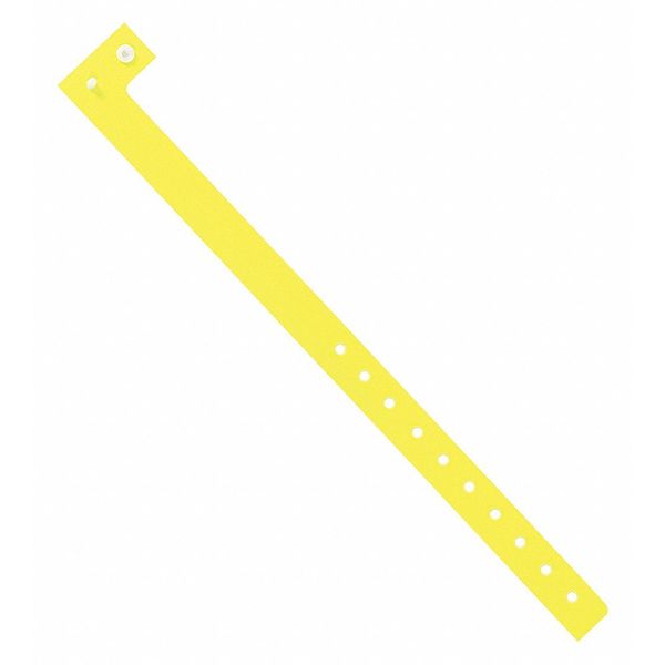 Partners Brand Day-Glo Plastic Wristbands, 3/4" x 10", Yellow, 500/Case WR120YE