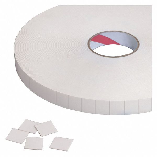 Tape Logic Tape Logic® Removable Double Sided Foam Squares, 1/32" Thick, 1/2 X 1/2", White, 1296/Roll T95227