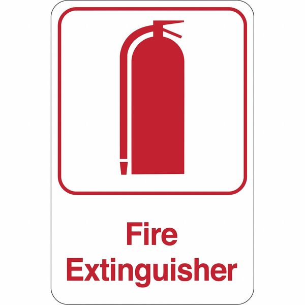 Partners Brand Fire Extinguisher, Facility Sign, 9"x6", 9" Width, 1/8" Plastic SN401