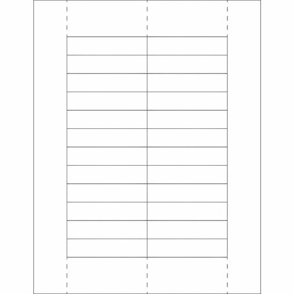 Partners Brand Plastic Label Holder Insert Cards, 11/16" x 3", White, 1200/Case LH242