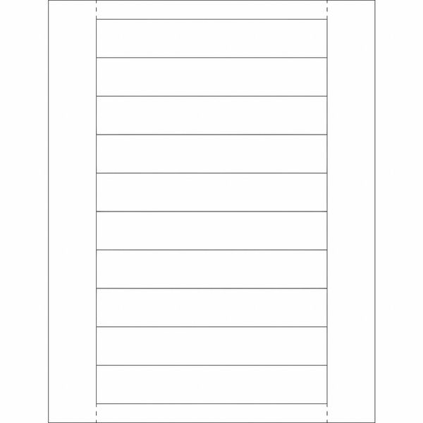 Partners Brand Plastic Label Holder Insert Cards, 1" x 6", White, 500/Case LH248