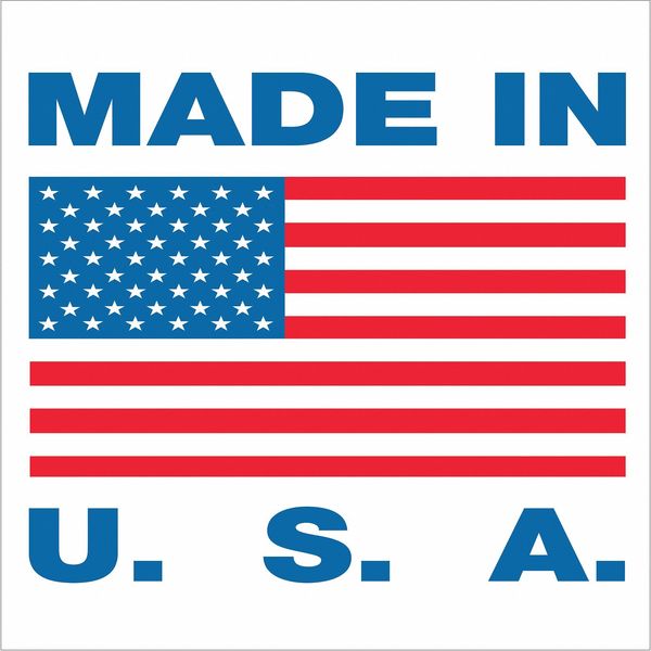 Tape Logic Tape Logic® Labels, "Made in U.S.A.", 5/8" x 5/8", Red/White/Blue, 500/Roll USA306