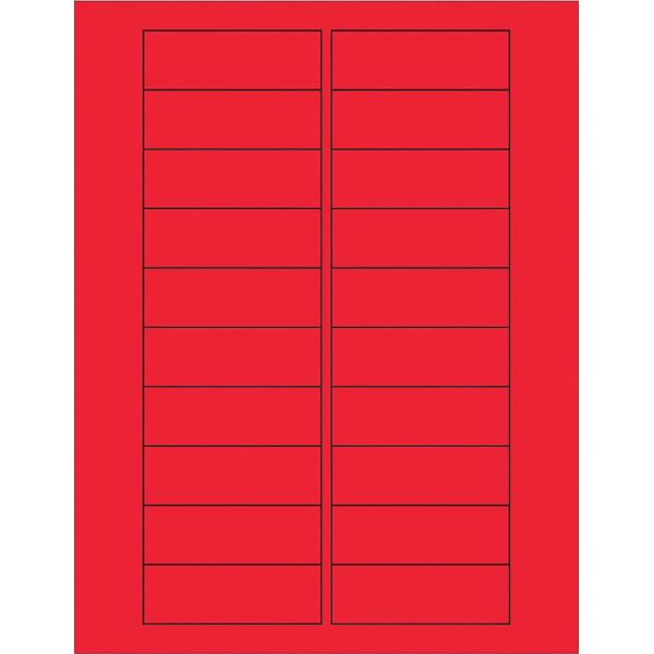 Tape Logic Tape Logic® Rectangle Laser Labels, 3" x 1", Fluorescent Red, 2000/Case LL174RD