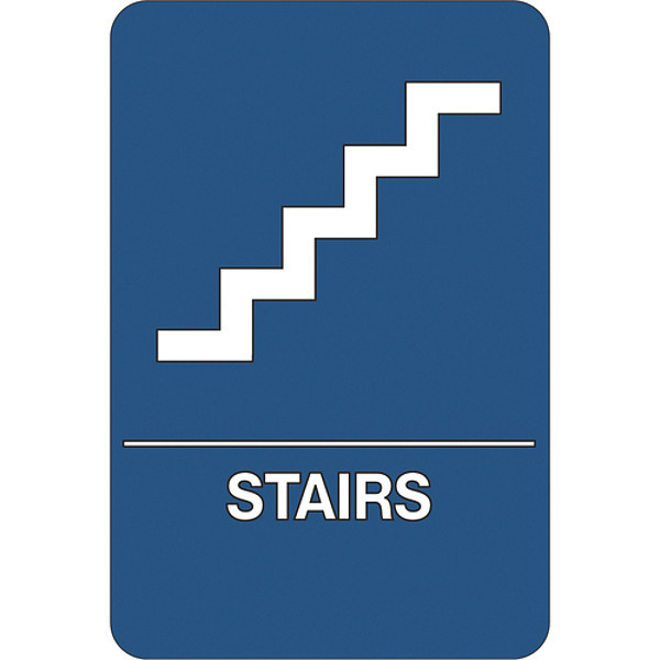 Partners Brand Stairs, ADA Compliant, Plastic Sign, 9"x6", 9" Width, 1/4" ABS Plastic SN101