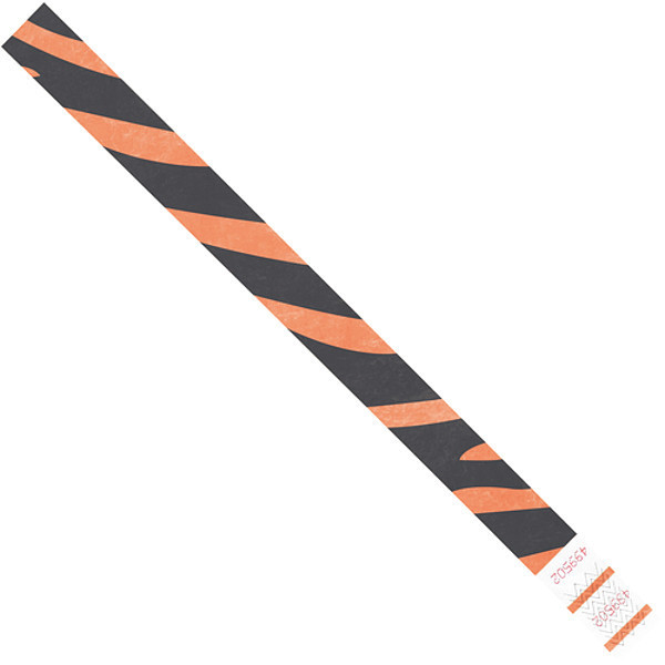 Tyvek Tyvek® Wristbands, 3/4" x 10", Orange Zebra Stripe, 500/Case WR108OR