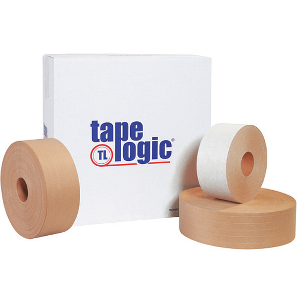 Tape Logic Tape Logic® #7500 Reinforced Water Activated Tape, 3" x 375', Kraft, 8/Case T9067500