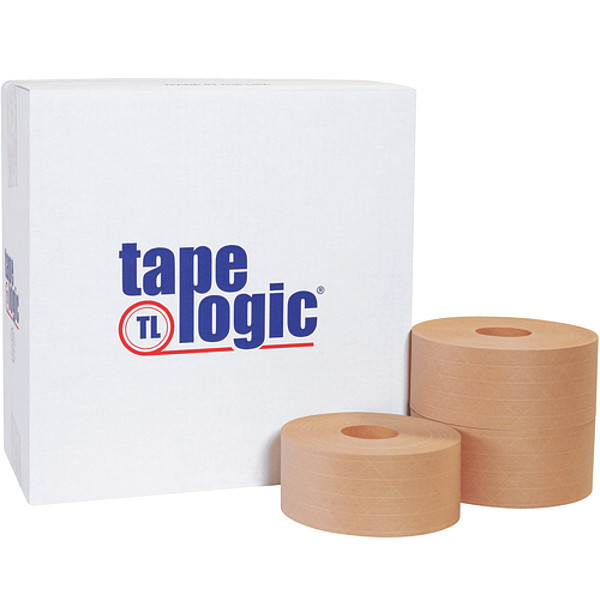 Tape Logic Tape Logic® #7000 Reinforced Water Activated Tape, 70mm x 375', Kraft, 8/Case T9067000