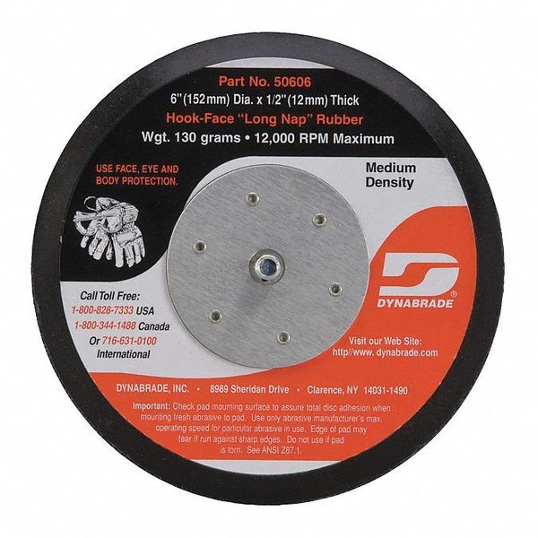 Dynabrade Non-Vacuum Disc Pad, 6" dia. 50606