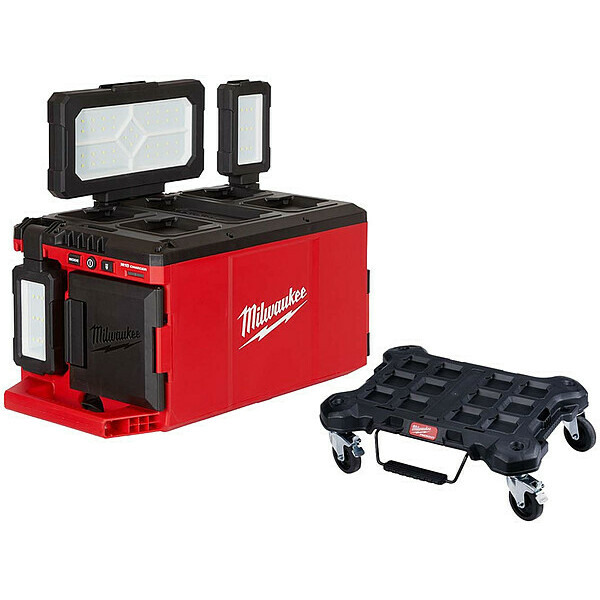 Milwaukee Tool M18 PACKOUT Light + PACKOUT Dolly 2357-20, 48-22-8410