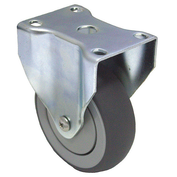 Zoro Select Plate Caster, 325 lb. Load, Gray Wheel P12RX-PRP060K-12