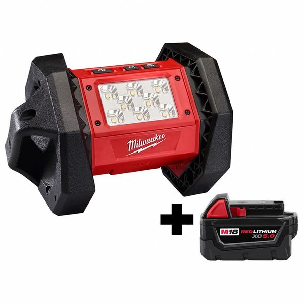 Milwaukee Tool M18 ROVER Flood Light, M18 XC5.0 Battery 2361-20, 48-11-1850