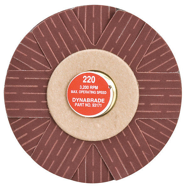 Dynabrade Sanding Star, 4" dia., 220G, AO, Spindle-Mt 93171