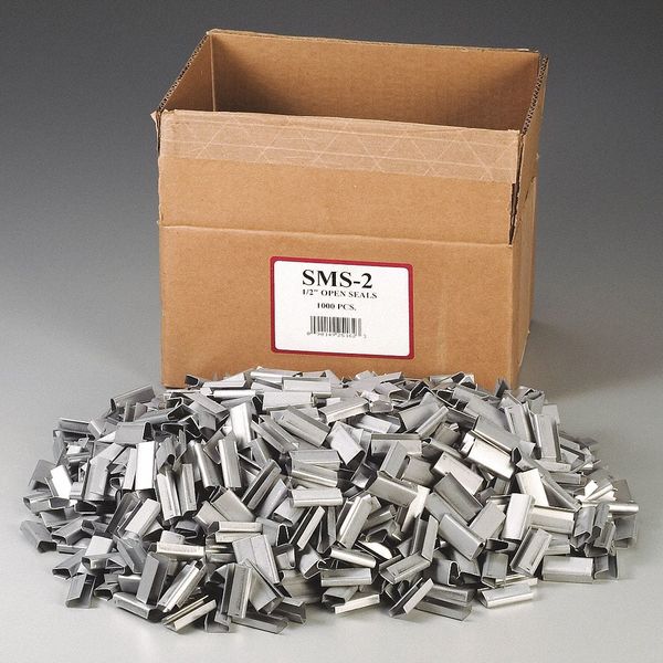 Nifty Products Mtl Seals For 1/2", Poly Strapping, PK1000 SMS2