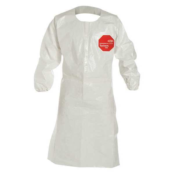 Dupont Coat Apron, Tychem(R) SL, White, 2XL, PK25 SL275TWH2X002500