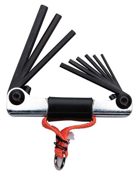 Proto 9 Piece SAE Fold-Up Hex Key Set, J4993-TT J4993-TT