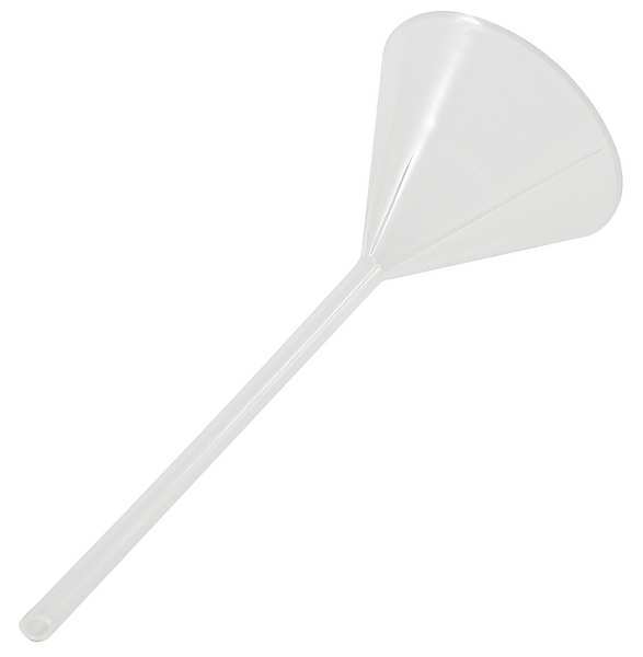 Zoro Select Funnel, Polypropylene, 143mm, Clear, PK2 241754-0002