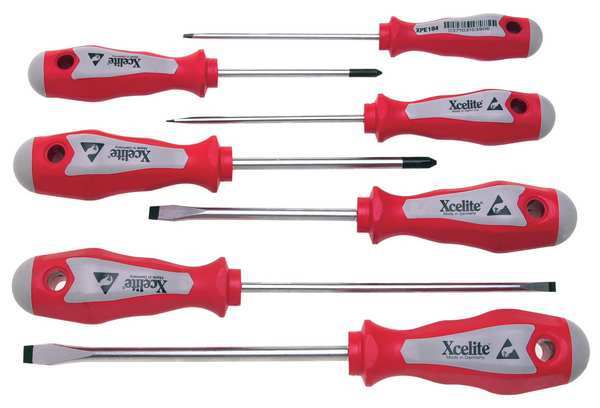 Xcelite Screwdriver Set, Slotted/Phillips, 7 Pc XPE700