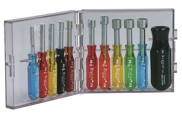 Xcelite Nut Driver Set, 11 Pieces, SAE, Hollow PS120N