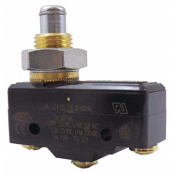 Honeywell Industrial Snap Action Switch, Panel Mount, Plunger Actuator, SPDT, 15A @ 240V AC Contact Rating BZ-2RQ66