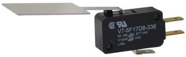 Honeywell Miniature Snap Action Switch, Lever, Long, Paddle Actuator, SPDT, 3A @ 240V AC Contact Rating V7-5F17D8-336