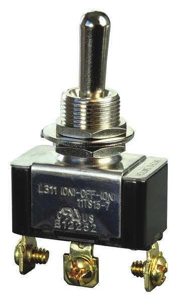 Honeywell Toggle Switch, SPDT, 10A @ 277V, Screw 11TS15-7