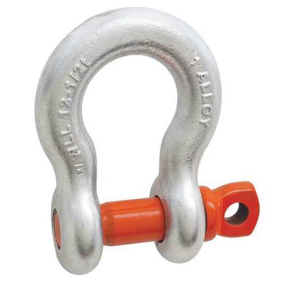 Campbell Chain & Fittings 1/2" Alloy Anchor Shackle, Screw Pin, Forged Alloy, Galvanized 5410895