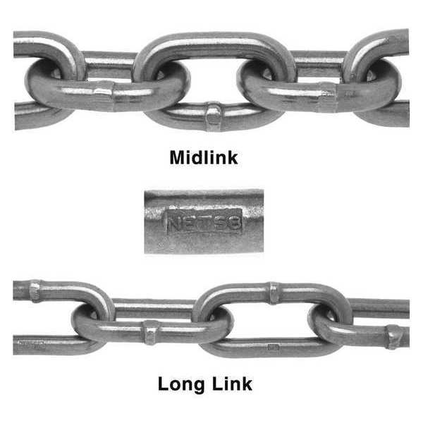 Campbell Chain & Fittings 1/2" Marine Alloy Trawl Chain, Long Link, Bright, 300' per Drum T0407512