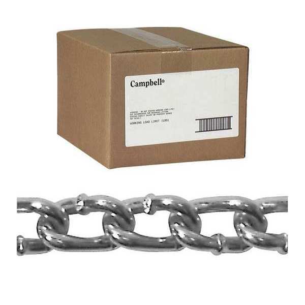 Campbell Chain & Fittings 5/0 Twist Link Machine Chain, Galvanized, 100' per Carton T0325034