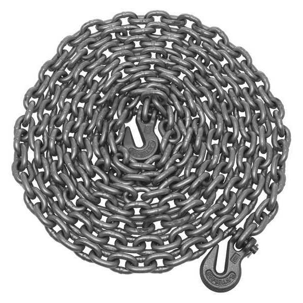 Campbell Chain & Fittings 5/16" x 16' Grade 43 High Test Hi-Vis Tow Chain w/ Clevis Grab Hooks, 1 per Bag T0231916