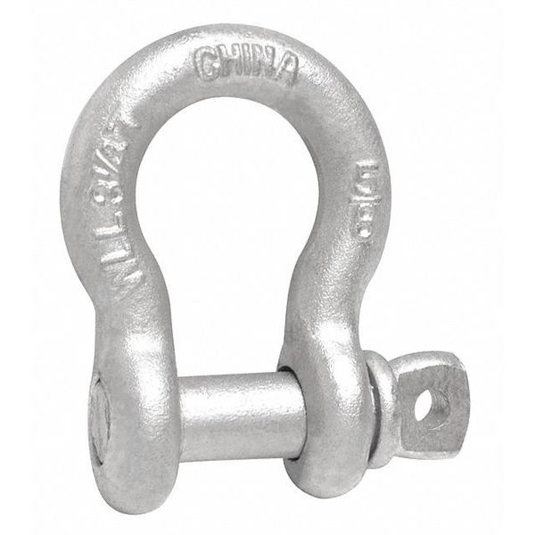 Campbell Chain & Fittings 3/16" Anchor Shackle, Screw Pin, Hot Galvanized T9640335