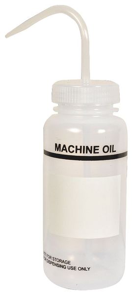 Lab Safety Supply Translucent, Wash Bottle 16 oz., 6 Pack, Labware Imprinting: Machine Oil 24J914