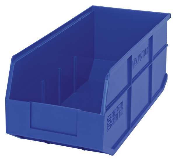 Quantum Storage Systems 70 lb Shelf Storage Bin, Polypropylene, 8 1/4 in W, 7 in H, 18 in L, Blue SSB463BL