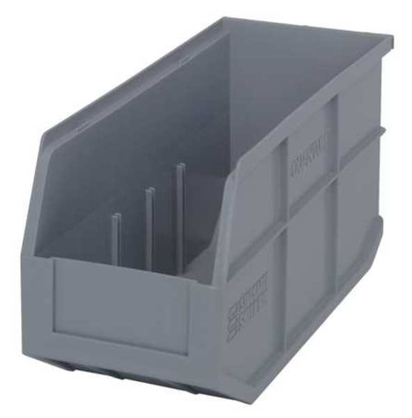 Quantum Storage Systems 55 lb Shelf Storage Bin, Polypropylene, 6 in W, 7 in H, 14 in L, Gray SSB441GY