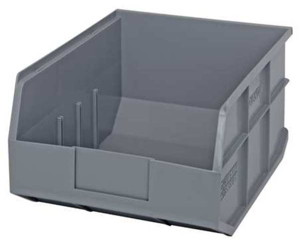 Quantum Storage Systems 65 lb Shelf Storage Bin, Polypropylene, 11 in W, 7 in H, 14 in L, Gray SSB445GY